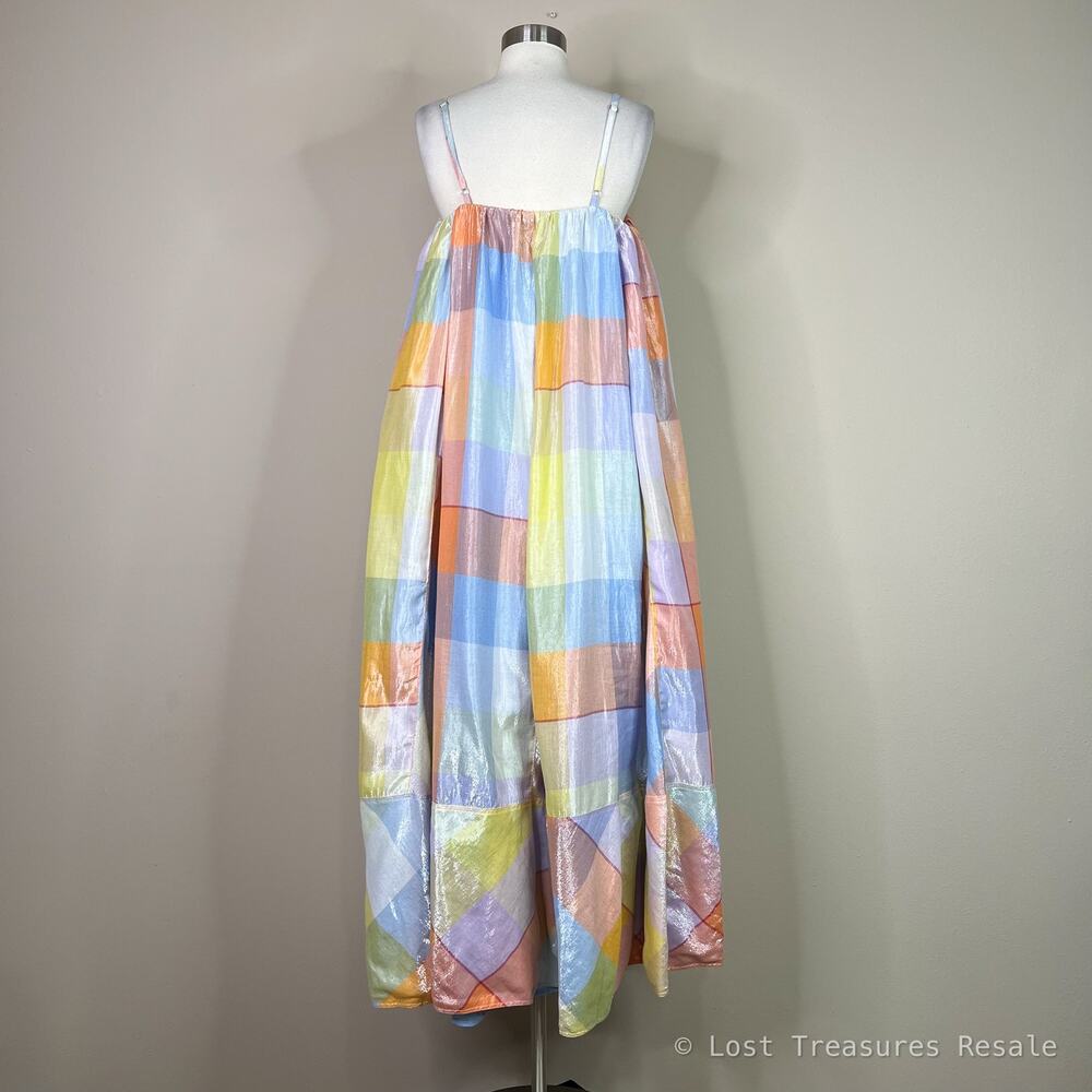 Anthropologie | Pilcro Metallic Colorful Plaid Tent Maxi Dress Plus Size 1X - Picture 7 of 11